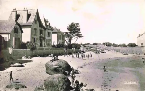 AK / Ansichtskarte Brignogan BREST 29 Finistere Plage-Rose Strand Badegaeste Villa Felsen Mauer Baeume