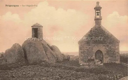 AK / Ansichtskarte Brignogan BREST 29 Finistere Chapelle-Pol Kapelle Felsen Glockenturm Granitfelsen Kuestenlinie