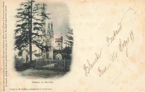 AK / Ansichtskarte Keriolet (Chateau) CONCARNEAU Quimper 29 Finistere Chateau-de-Keriolet Schloss Turm Gitter Baeume Neogotik