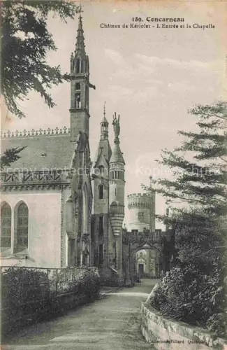 AK / Ansichtskarte Keriolet (Chateau) CONCARNEAU Quimper 29 Finistere Château-de-Kériolet Entrée Chapelle Neugotik Turm Schloss Einfahrt