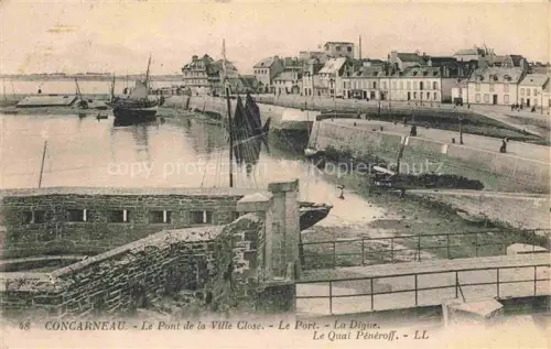 AK / Ansichtskarte CONCARNEAU Quimper 29 Finistere Pont-de-la-Ville-Close Port Digue Quai-Pénéroff Fischerboote Stadtmauer Hafen
