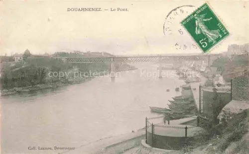 AK / Ansichtskarte Douarnenez QUIMPER 29 Finistere Pont Bruecke Fluss Boote Ufer Haeuser Eisenbruecke Wasser