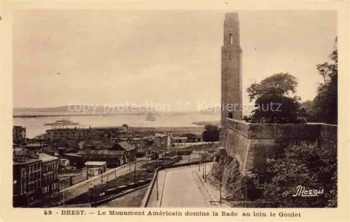 AK / Ansichtskarte BREST 29 Finistere Monument-Américain Rade Goulet Turm Hafen Strasse Mauer Schiff