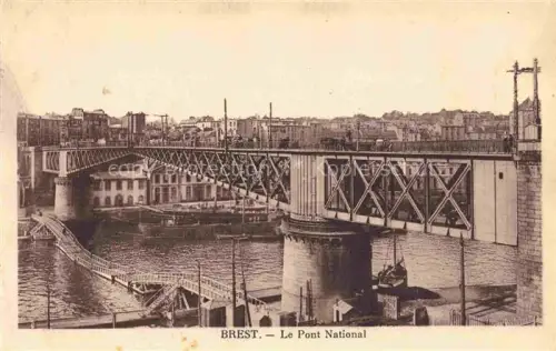 AK / Ansichtskarte BREST 29 Finistere Pont-National Eisenbruecke Penfeld Hafen Stadtpanorama Schiffsmasten