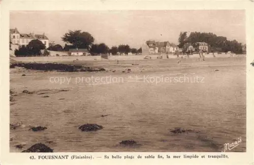 AK / Ansichtskarte Fouesnant QUIMPER 29 Finistere Plage Strand Meer Sandstrand Villen Baeume Ebbe Strandleben