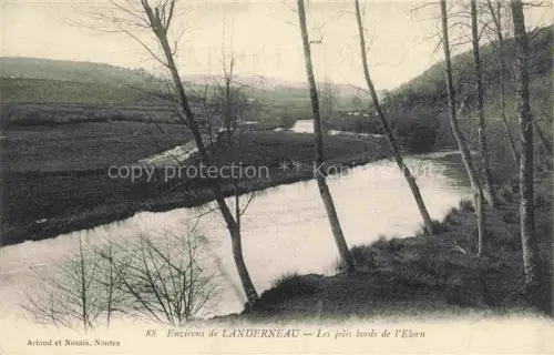 AK / Ansichtskarte Landerneau BREST 29 Finistere Elorn Fluss Flussufer Baeume Huegel Wiesen Landschaft