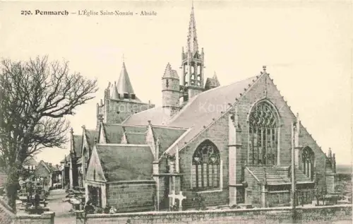 AK / Ansichtskarte Penmarch QUIMPER 29 Finistere Église-Saint-Nonain Abside Kirche Friedhof Turm Gotik