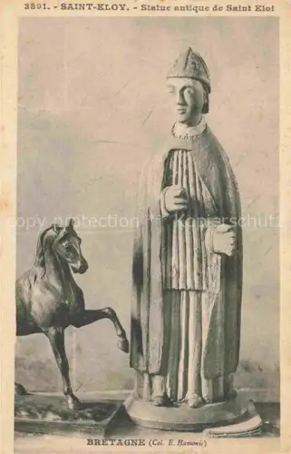 AK / Ansichtskarte Saint-Eloy BREST 29 Finistere Statue-Saint-Eloi Heiligenstatue Pferd Holzstatue Skulptur