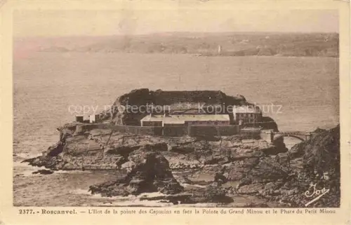 AK / Ansichtskarte Roscanvel Chateaulin 29 Finistere Ilot-des-Capucins Pointe-du-Grand-Minou Phare-du-Petit-Minou Meer Felsen Festung