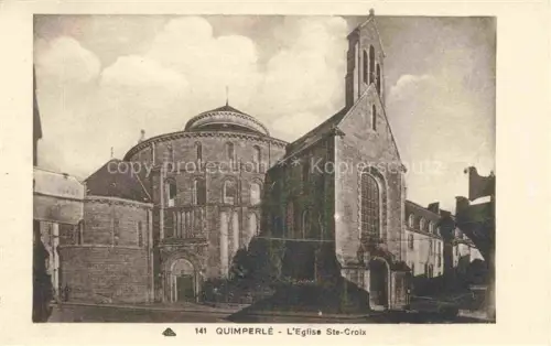 AK / Ansichtskarte Quimperle 29 Finistere Église-Sainte-Croix Rotunde Romanik Kirchturm Apsis