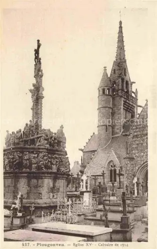 AK / Ansichtskarte Plougonven MORLAIX 29 Finistere Eglise Calvaire Kirche Friedhof Glockenturm Grabkreuze Skulpturen-Calvaire