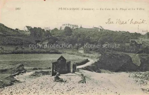 AK / Ansichtskarte Plougasnou Morlaix 29 Finistere Plage Villas Strand Villen Haeuser Dorf Weg Bretagne