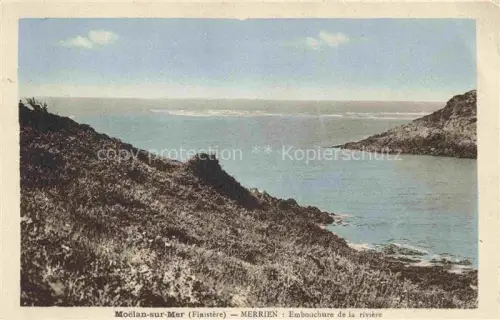 AK / Ansichtskarte Moelan-sur-Mer Quimper 29 Finistere Merrien Embouchure Rivière Kueste Meer Felsen Heide