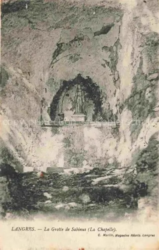 AK / Ansichtskarte Grotte de Sabinus LANGRES 52 Haute-Marne Grotte-de-Sabinus Chapelle Hoehle Statue Altar Felswaende