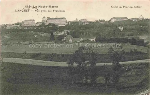 AK / Ansichtskarte LANGRES 52 Haute-Marne Vue-prise-des-Franchises Stadtpanorama Huegel Felder Gebaeude Kathedrale
