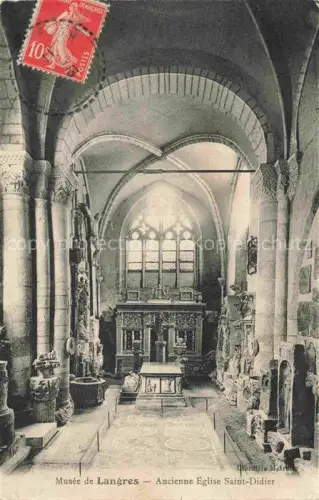 AK / Ansichtskarte LANGRES 52 Haute-Marne Musée Ancienne-Église-Saint-Didier Kircheninnenraum Altar Saeulen Skulpturen Glasfenster