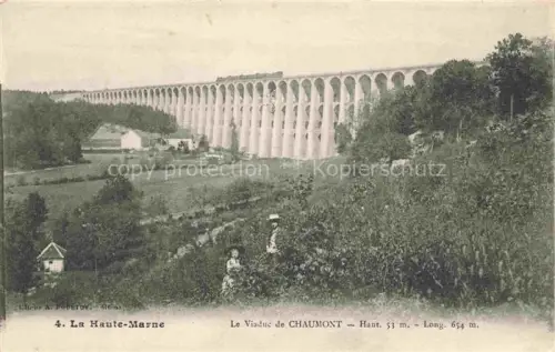 AK / Ansichtskarte CHAUMONT 52 Haute-Marne Viaduc Viadukt Eisenbahn Bogen Tal Wiesen Frauen Baeume Zug