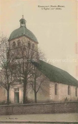 AK / Ansichtskarte Rimaucourt Chaumont 52 Haute-Marne Église Kirche Romanisch Glockenturm Kuppel Mauer Baeume