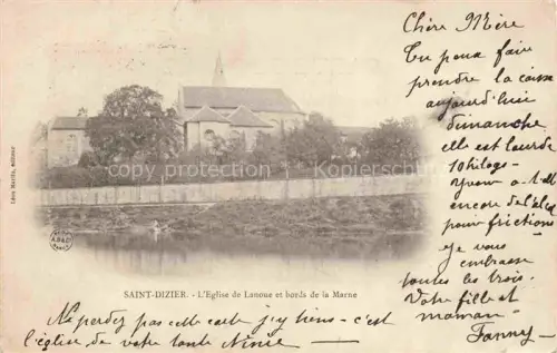 AK / Ansichtskarte SAINT-DIZIER 52 Haute-Marne Église-de-Lanoue Kirche Marne Fluss Baeume Ufer Ruderer