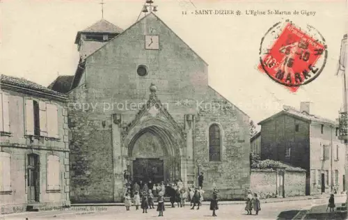 AK / Ansichtskarte SAINT-DIZIER 52 Haute-Marne Église-St-Martin-de-Gigny Kirche Romanisch Portal Kinder Gasse Gebaeude
