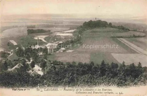 AK / Ansichtskarte LANGRES 52 Haute-Marne Faubourgs-de-la-Collinière Faubourgs-des-Fourches Vorstaedte Felder Fabrik Huegel Weiler