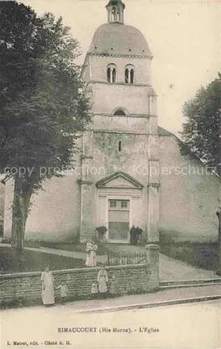 AK / Ansichtskarte Rimaucourt Chaumont 52 Haute-Marne Kirche Glockenturm Kirchenfassade Baeume Frauen Kinder Zaun