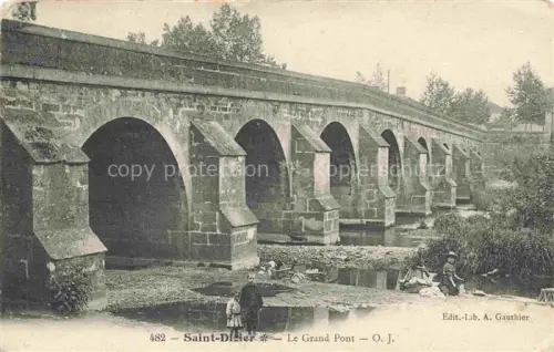 AK / Ansichtskarte SAINT-DIZIER 52 Haute-Marne Grand-Pont Steinbruecke Bruecke Waescherinnen Fluss Baeume