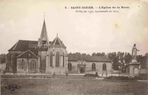 AK / Ansichtskarte SAINT-DIZIER 52 Haute-Marne Eglise-de-la-Noue Kirche Kirchturm Marienstatue Denkmal Kinder Baeume
