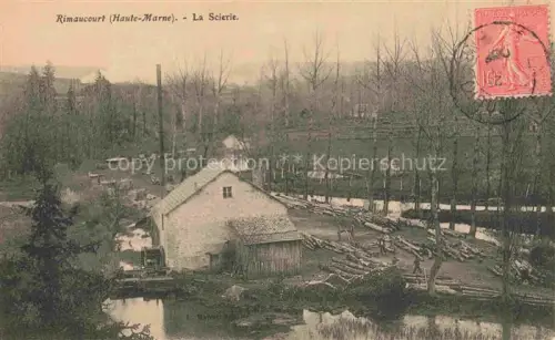 AK / Ansichtskarte Rimaucourt Chaumont 52 Haute-Marne Scierie Saegewerk Baumstaemme Teich Wald Gebaeude