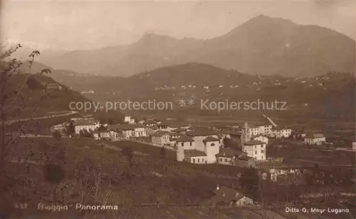 AK / Ansichtskarte Bioggio LUGANO TI Panorama Dorf Kirche Berge Tal Weinberge