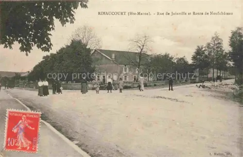 AK / Ansichtskarte Rimaucourt Chaumont 52 Haute-Marne Rue-de-Joinville Route-de-Neufchateau Dorfstrasse Passanten Baeume Gebaeude