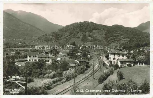 AK / Ansichtskarte Cadempino-Lamone LUGANO TI Ostarietta Lamone Eisenbahn Gleise Berge Tal Dorf