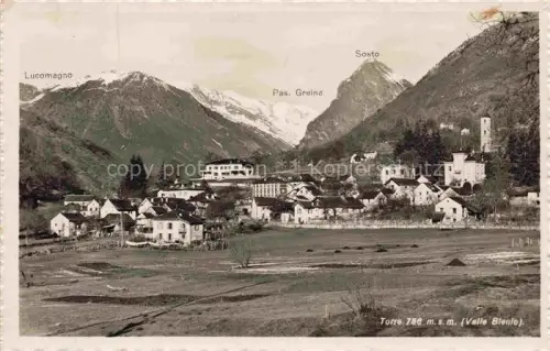 AK / Ansichtskarte Torre Ticino Valle-Blenio Lucomagno Pas.-Greina Sosto Berge Schnee Dorf Tal Kirche