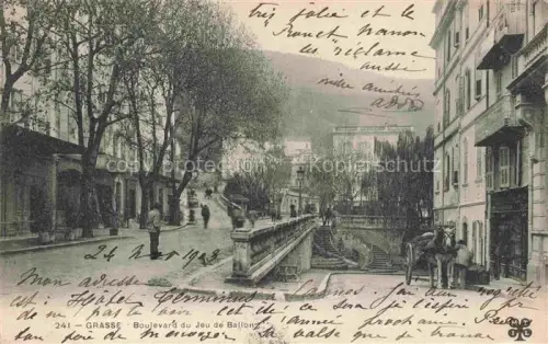 AK / Ansichtskarte GRAssE 06 Boulevard-du-Jeu-de-Ballon Strassenszene Baeume Treppe Pferdekutsche Passanten