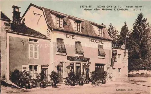 AK / Ansichtskarte Montigny-le-Roi LANGRES 52 Haute-Marne Hotel-Moderne Bar-Restaurant Fahrrad Terrasse Baeume Fassade