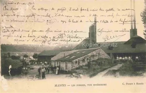 AK / Ansichtskarte Manois Chaumont 52 Haute-Marne Les-Forges Schmiedeanlage Fabrik Schornstein Arbeiter Industriegebaeude