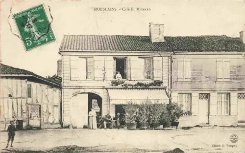 AK / Ansichtskarte Moeslains Saint-Dizier 52 Haute-Marne Café-E.-Mignard Remise Ecurie Gasthaus Passanten
