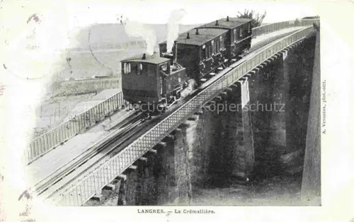 AK / Ansichtskarte LANGRES 52 Haute-Marne La-Cremaillere Zahnradbahn Lokomotive Viadukt Dampf