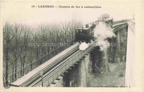 AK / Ansichtskarte LANGRES 52 Haute-Marne Chemin-de-fer-à-crémaillère Zahnradbahn Dampflok Viadukt Baeume Bruecke