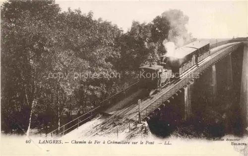 AK / Ansichtskarte LANGRES 52 Haute-Marne Chemin-de-Fer-à-Crémaillère-sur-le-Pont Zahnradbahn Dampflok Bruecke Baeume Viadukt