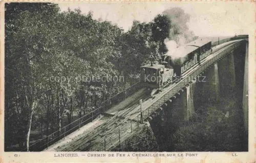 AK / Ansichtskarte LANGRES 52 Haute-Marne Chemin-de-Fer-à-Crémaillère-sur-le-Pont Zahnradbahn Dampflok Bruecke Baeume Viadukt Hôpital-Dominicains