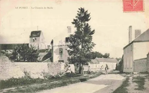 AK / Ansichtskarte Le Puiset CHARTRES 28 Eure-et-Loir Chemin-du-Boèle Dorfstrasse Bauernhaeuser Mauer Baum Passanten