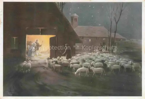 AK / Ansichtskarte Schaeferei Sheperding Bergerie-- Jesus Geburt