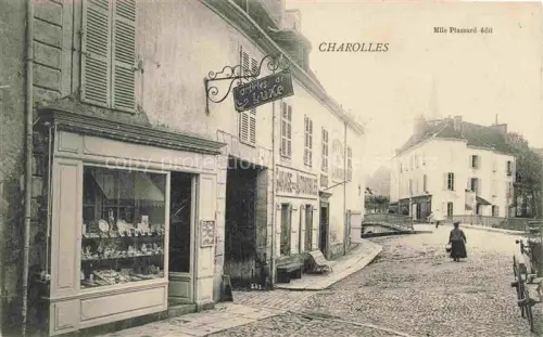 AK / Ansichtskarte CHAROLLES 71 Saone-et-Loire Articles-de-Luxe Garage-Automobiles Geschaeft Strassenszene Bruecke Kirche