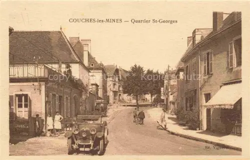 AK / Ansichtskarte Couches-les-Mines AUTUN 71 Saone-et-Loire Quartier-St-Georges Auto Strassenszene Geschaefte Personen