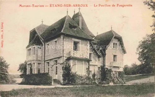 AK / Ansichtskarte Etang-sur-Arroux Autun 71 Saone-et-Loire Pavillon-de-Fougerette Villa Tuermchen Park Baeume Terrasse Fensterlaeden