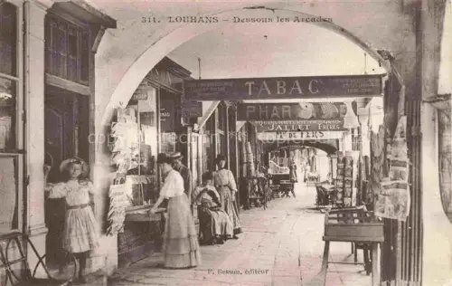 AK / Ansichtskarte Louhans 71 Saone-et-Loire Dessous-les-Arcades Arkaden Tabac Apotheke Geschaefte Frauen Kinder Jallet-Frères