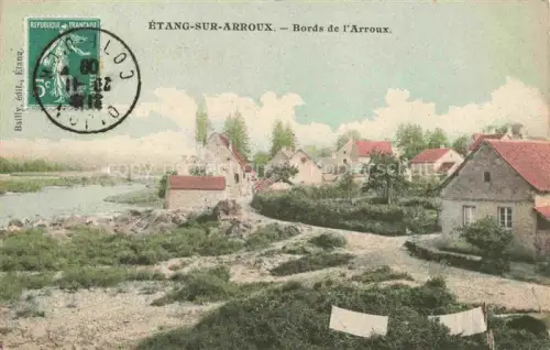 AK / Ansichtskarte Etang-sur-Arroux Autun 71 Saone-et-Loire Bords-de-l Arroux Fluss Haeuser Waesche Dorf Ufer Baeume