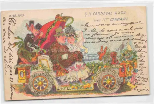 AK / Ansichtskarte NICE   Nizza 06 Alpes-Maritimes Carnaval Karneval Auto Kostuem Faschingswagen Blumen Festumzug