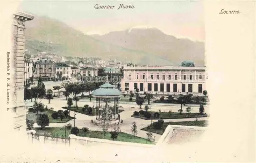AK / Ansichtskarte LOCARNO Lago Maggiore TI Quartier-Nuovo Kursaal Pavillon Park Berge Stadtansicht
